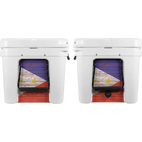 Philippines Flag Dark Wood YETI Tundra 75 Hard Cooler Skin